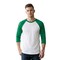 BELLA + CANVAS® Unisex Three-Quarter Sleeve Baseball Tee Raglan Contrast Sleeve Lightweight Retail Fit Shirt